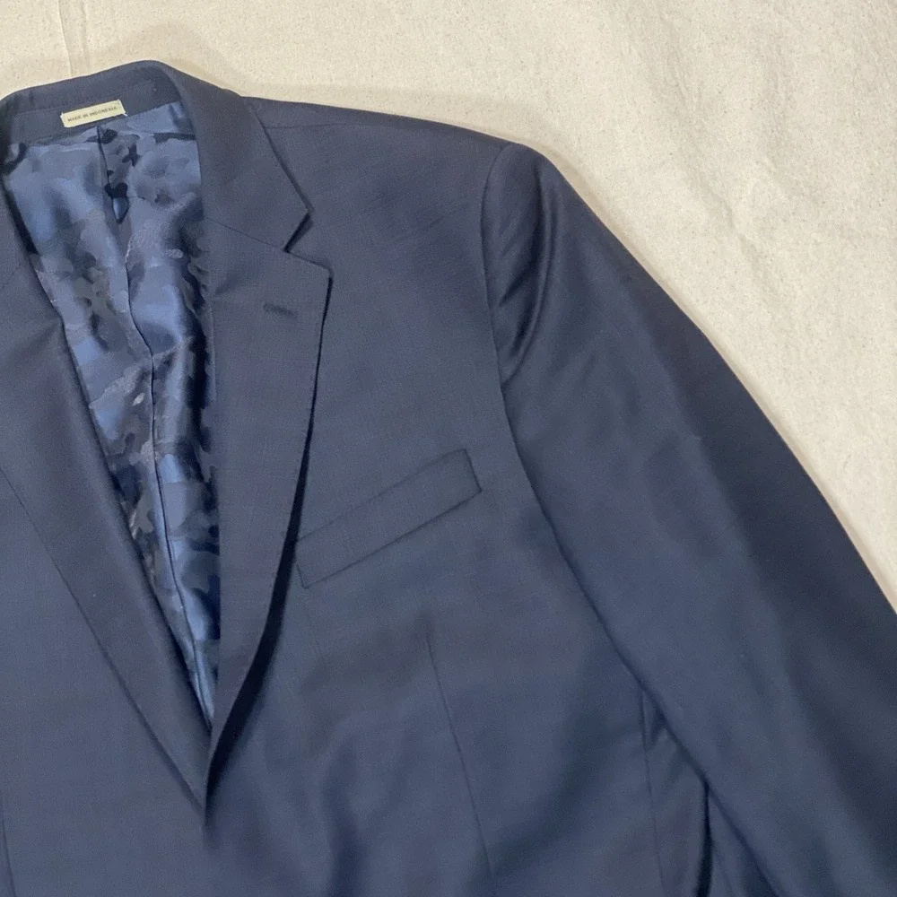 Joseph Abboud Blazer Mens 42L Blue Mazzotto Super 120s Wool Jacket Slim Fit